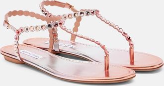 Aquazzura Tequila embellished leather thong sandals