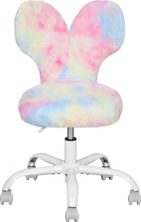 Woltu Woltu Silla De Escritorio Infantil Giratoria Ajustable Con Conejo Respaldo Para Sala De Lectura Infantil, Rosa Multicolor