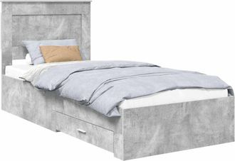 vidaXL Estructura De Cama Con Caj&oacute;n Con Cabecera Madera Contrachapada Vidaxl