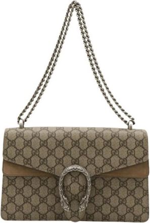 Gucci Pre-owned Shoulder Bags, female, Brown, Size: ONE SIZE Pre-owned Canvas Shoulder Bag