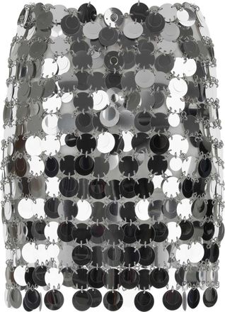 Paco Rabanne Womens Silver Maxi Sequins Mini Skirt P040 Gonne