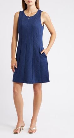 Tommy Bahama Darcy Jacquard Sleeveless Fit & Flare Dress in Coastline at Nordstrom, Size X-Small