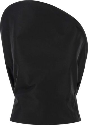 Magda Butrym Sculpturaal Strapless Bustier Top - Dames - Tops zonder mouwen - Zwart - XS - Katoen - Tops