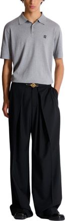 Balmain Embroidered cotton polo in Grey at Nordstrom, Size Xxx-Large Eu