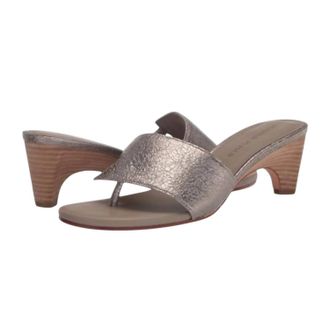 Donald J Pliner Womens Vimm Heeled Sandal In Light Taupe Peebled Metallic