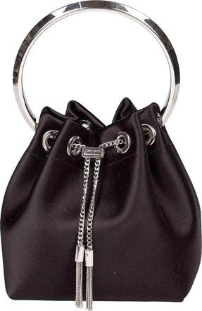 Jimmy Choo London Bon Bon Fuq Handbag In Black Satin