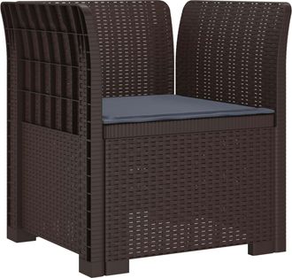 vidaXL Sill&oacute;n Individual Con Coj&iacute;n Apariencia De Ratan Pp Marr&oacute;n Vidaxl