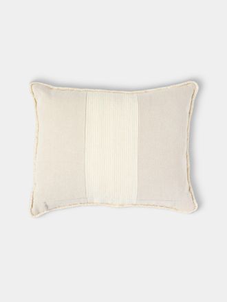 De Le Cuona Chukka Linen Hunter-Paneled Cushion (19.5in/50cm)
