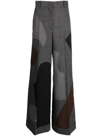 Moschino Pantaloni con design patchwork - Grigio