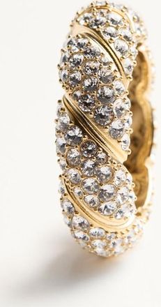 Valentino Garavani Mono Orecchino Pas Plus In Metallo E Cristalli Swarovski Donna ORO/CRYSTAL UNI