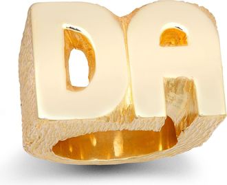 Jewelco London 9ct Gold Rectangular Initial Block ID Identity Signet Ring - JIR036