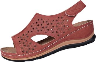 Generic Ladeis Wedge Sandals Breathable Casual Summer Sandal Solid Color Stylish Lightweight Slingback Comfortable Orthopedic Sandals with Strap Beach Outdoor