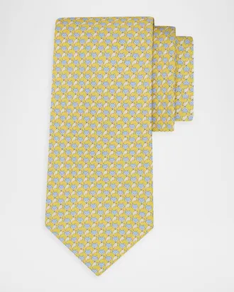 Ferragamo Men & apos;s Fox Micro-Print Tie