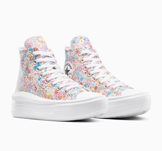Converse Sneaker CONVERSE CHUCK TAYLOR ALL STAR MOVE PLATFORM MINI FLOWERS, Damen, Gr. 37, weiss (wei&szlig;, cactus bud), Textil, Schuhe Sneaker