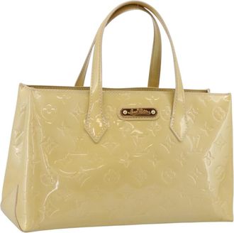 Louis Vuitton Wilshire Monogram Vernis Yellow Patent_Leather Handbag (Pre-Owned)