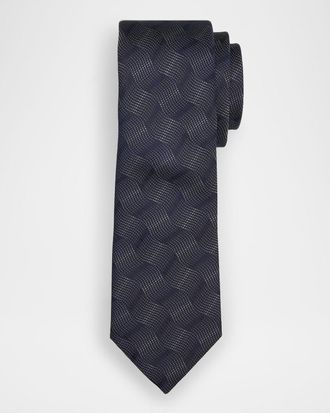 Emporio Armani Men & apos;s Wave Jacquard Silk Tie