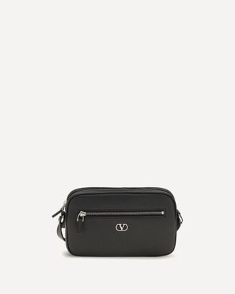 Valentino Garavani Borsa a Tracolla con zip in pelle granata Man UNI