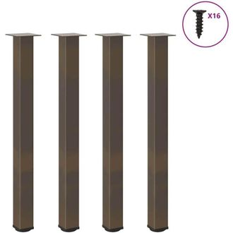 vidaXL Patas Para Mesa De Bar 4 Unidades Acero Natural 90-92 Cm Acero Vidaxl