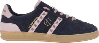 Philipp Plein Retro Rebel Low-Top Sneakers - unisex - Sneakers - Blauw - 40 EU - Leer - Schoenen