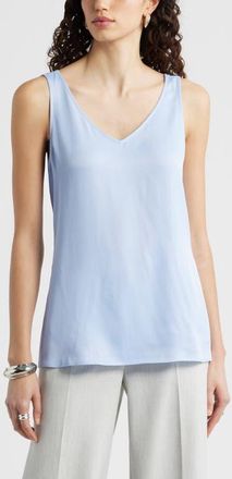 Nordstrom Satin Shell Top in Blue Floaty at Nordstrom, Size Xx-Large