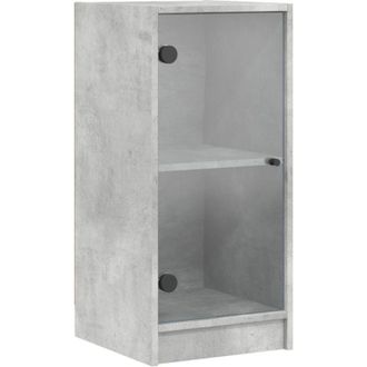 vidaXL Armario Auxiliar Puertas De Vidrio Gris Hormig&oacute;n 35x37x75,5 Cm Vidaxl