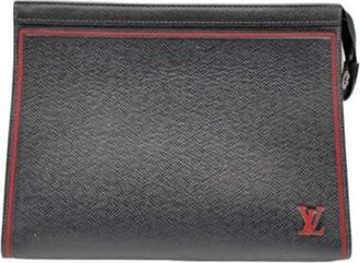 Louis Vuitton Pre-owned Taiga Clutch Tas - Heren - Vintage Clutch - Blauw - ONE Size - Leer - Vintage