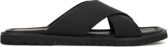 Kazar Leren Slippers met Gekruiste Banden - Heren - Sandalen - Zwart - 42 EU - Leer - Schoenen