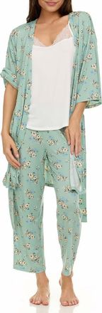 Flora Nikrooz Madison 3-Piece Travel Pajamas in Sage at Nordstrom Rack, Size X-Large