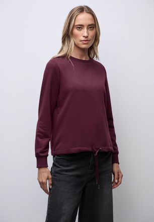 Street One Sweatshirt STREET ONE, Damen, Gr. 40, noble rot, Sweatware, Obermaterial: 65% Baumwolle, 35% Polyester, unifarben, regular fit normal, Rundhals, Rippb
