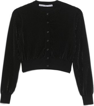 Alexander Wang Spike-Stud Cardigan - Womens - Polyamide/Polyester/Cupro/Spandex/Elastane