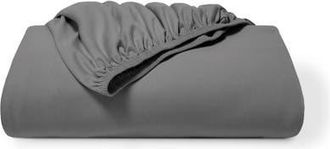 Bare Home Organic Cotton Jersey Fitted Sheet in Grey at Nordstrom, Size Twin X-Long