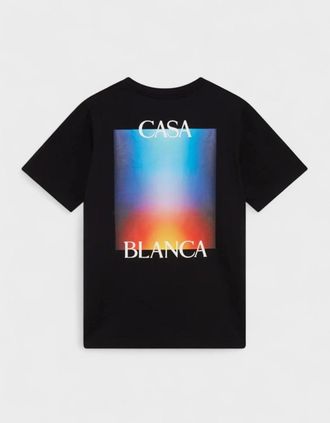 Casablanca Womens Casablanca Stacked Gradient Casa Logo T Shirt Black - Size: 18/16