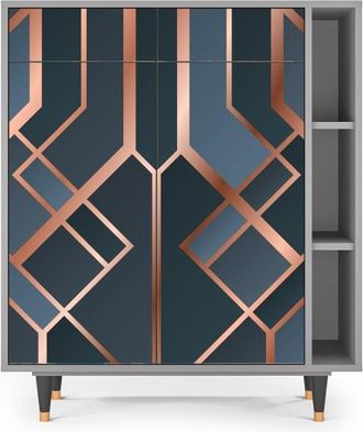 StoryZ Aparador azul-verde 2 cajones y 2 puertas L 94 cm