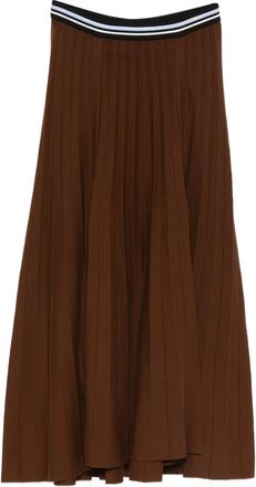 Forte_Forte pleated midi skirt - women - Fabric - III - Brown