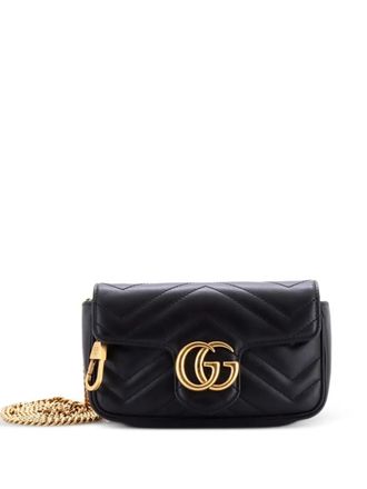 Gucci GG Marmont Flap Bag Matelasse Leather Super Mini crossbody bag - Black