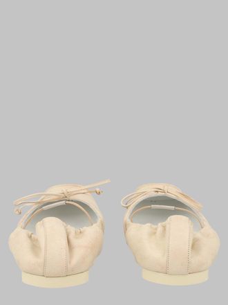 Maison Margiela Square-Toe Calf Leather Ballerina Flat - Beige