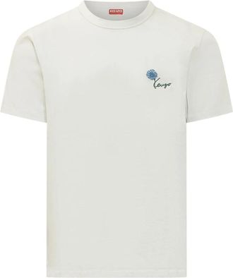 Kenzo Tulip Slim T-Shirt - Heren - T-shirts - Wit - L - Katoen - Tops
