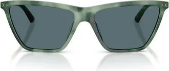 Jimmy Choo London 56mm Cat Eye Sunglasses in Green Havana/dark Grey at Nordstrom