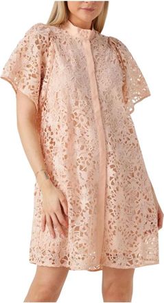 Bruuns Bazaar Kleedjes, Dames, Roze, S, Polyester, Roze Mini Jurk voor Zonnige Dagen