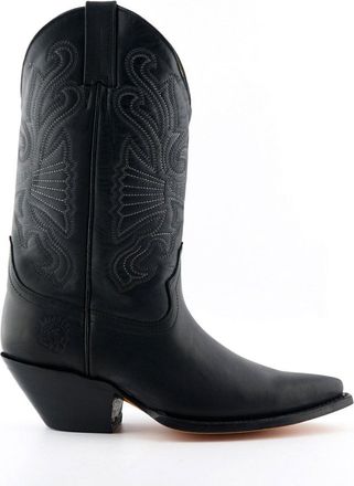 Grinders Black Leather Western Cowboy Boots-Buffalo