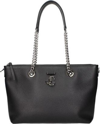 Jimmy Choo London Borsa Tote in Pelle con Dettagli a Catena - - Bags - Donna - Nero - ONE SIZE