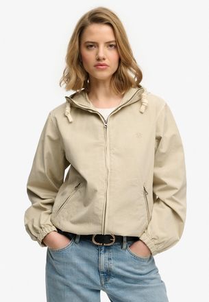 Superdry Parka SUPERDRY HOODED WASHED TWILL JKT, Damen, Gr. XXL, peyote beige, Web, Obermaterial: 100% Baumwolle, unifarben, relaxed fit normal, Jacken Parka