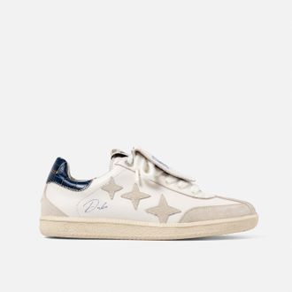 Duke + Dexter Duke + Dexter, Womens Plus Designer Duke NY White + Navy Sneaker - Womens, Size 3