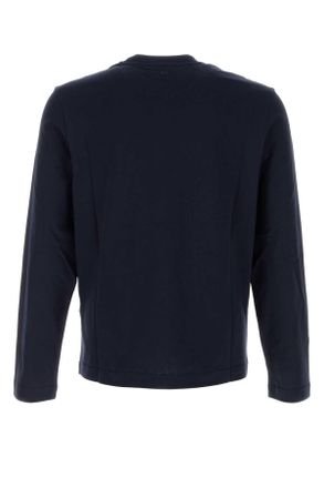 Ami Unisex Navy Blue Cotton T-Shirt Nightblue Exterior: Organic