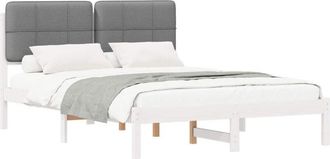 vidaXL Estructura De Cama Con Cabecera Tapizada Gris Claro Vidaxl
