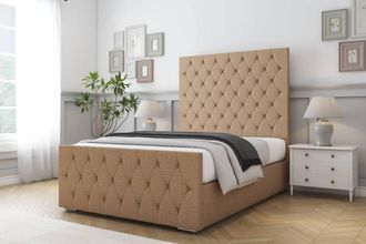 Comfort Beds Florida Dumfries Bed Frame - 50 Upholstered Headboard in Light Brown | Size: Single