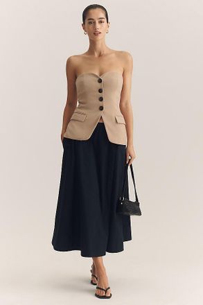 Maeve Cotton Pull-On Midi Skirt