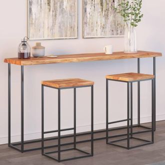 Berkfield Home Table Top 160x40x2.5 cm Rectangular&not;Solid Wood Acacia Live Edge in Brown