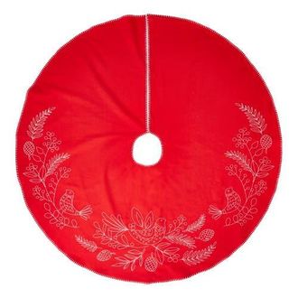 Tag Red Cotton Partridge Sprig Tree Skirt Christmas Decor at Nordstrom