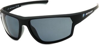 BMW Bmw Sunglasses Rectangle Full Rim, Matte Black Frame And Smoke Polarized Lens Bs002402D